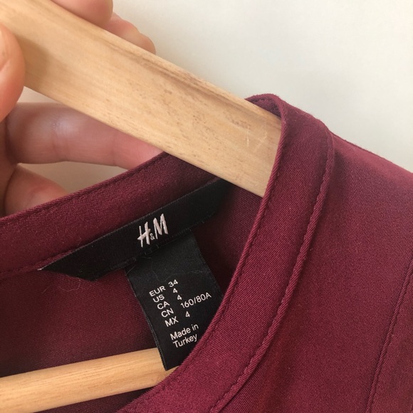 H&M Women’s Maroon Work Dress size 4 - Picture 2 of 3